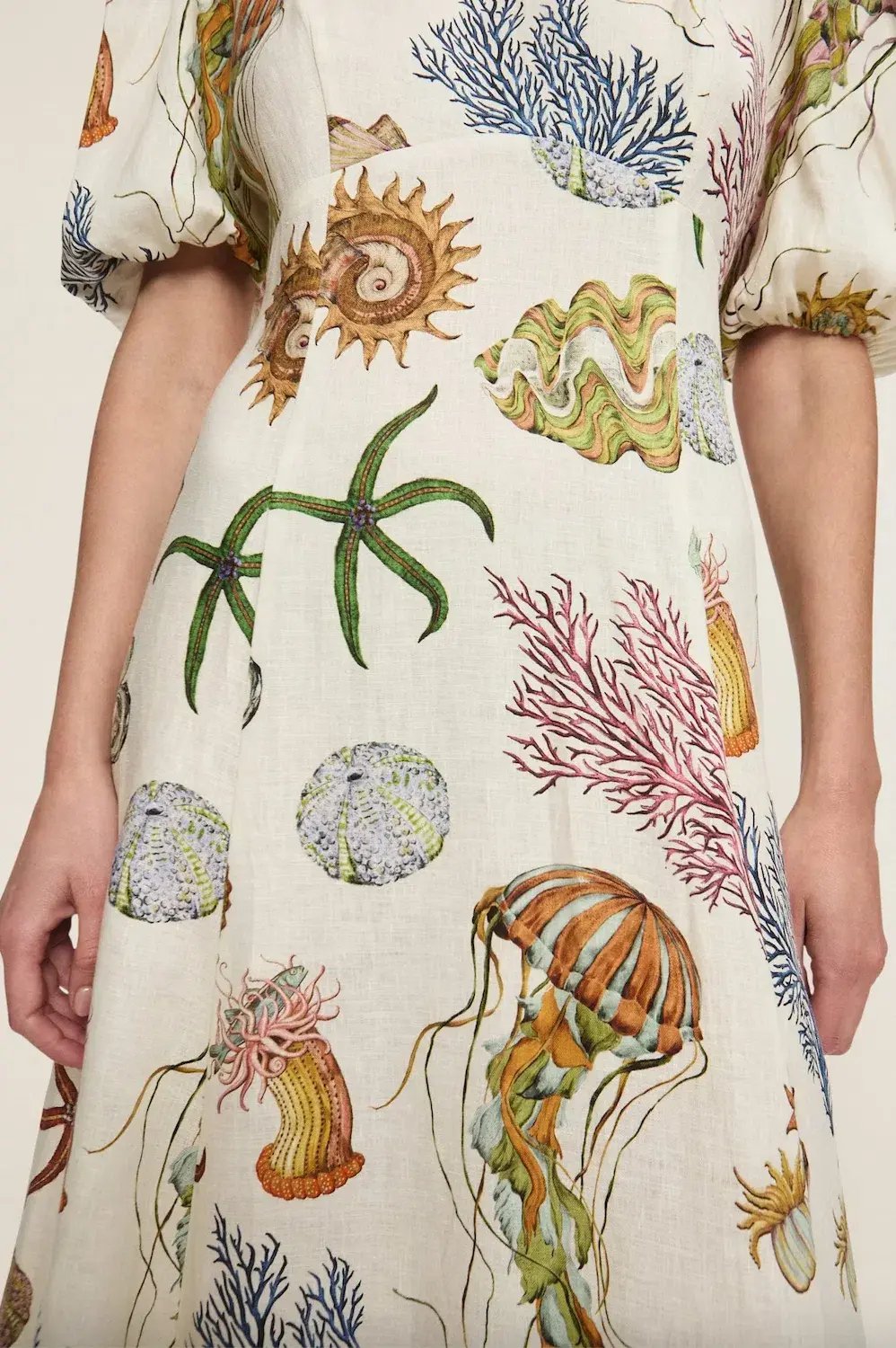 Alemais Sea Midi Dress Print Size 8 photo 2
