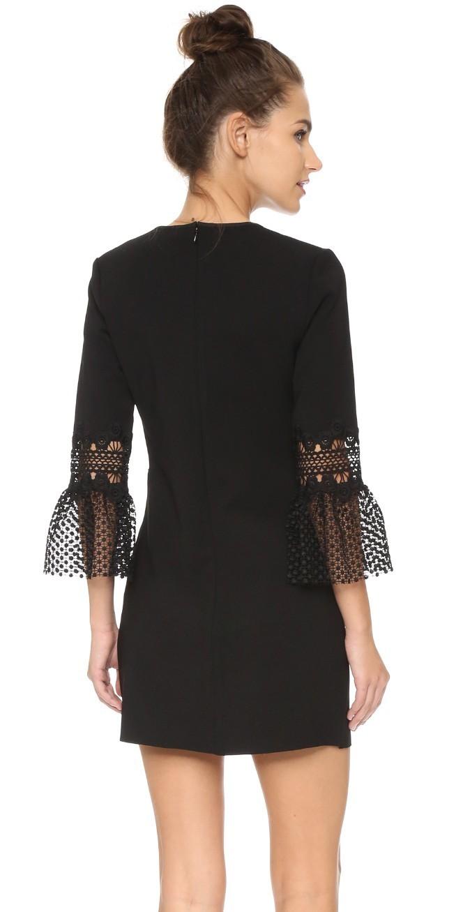 Self Portrait Black Lace Cocktail Dress Black Size 8 photo 2