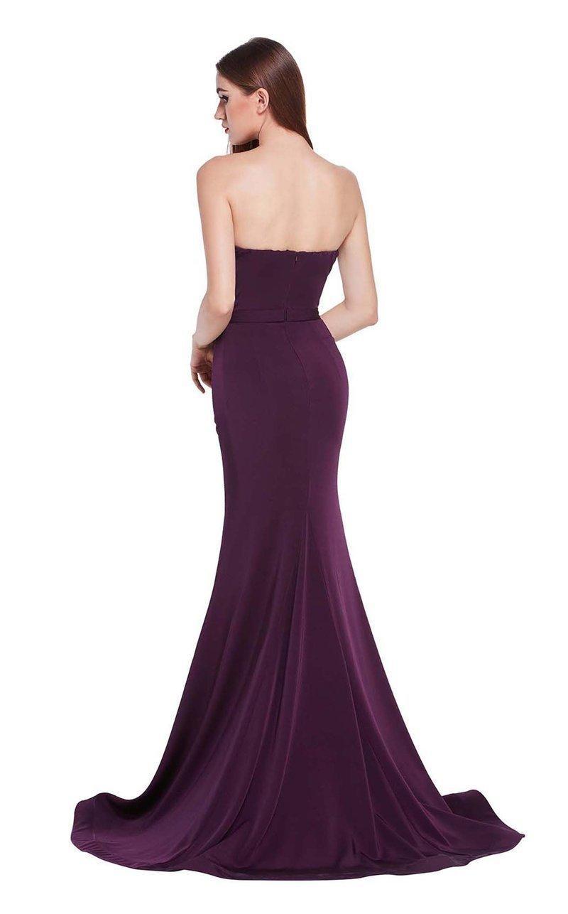 J'Adore Sweetheart Satin Crepe Trumpet Dress in Plum Size 8 photo 3