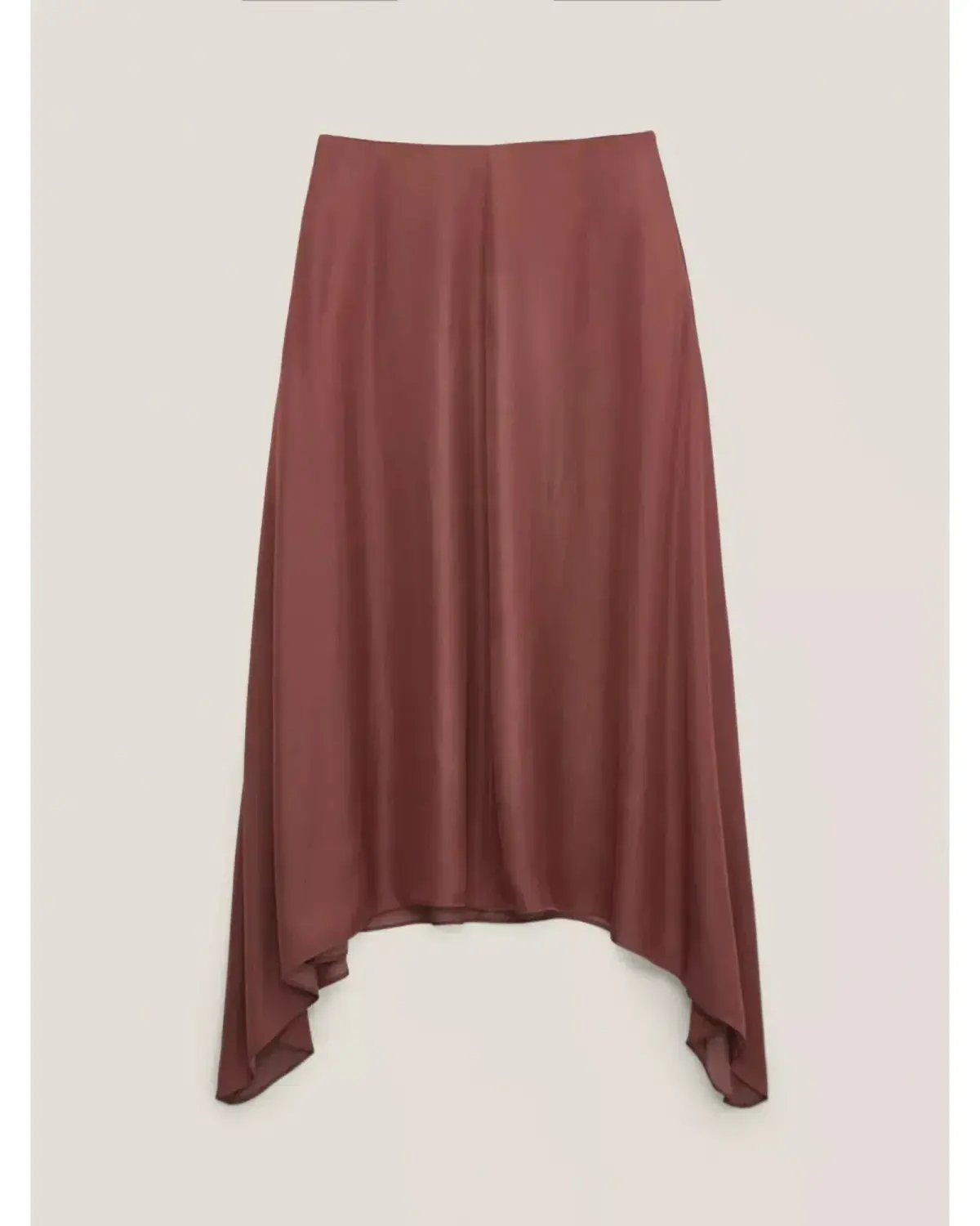 Massimo Dutti "Flowing Asymmetric" Midi Skirt Burgundy Size AU 6 photo 4