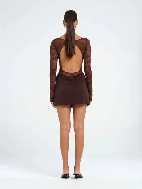 Benni Oskar Mini Dress Brown Size AU 10 photo 2