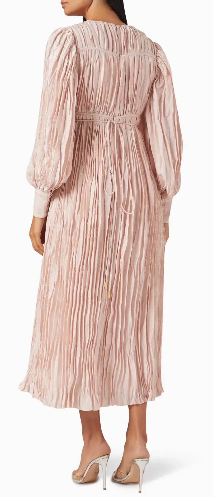 Aje Catalyst Pleated Midi Dress Blush Pink Size AU 14 photo 4