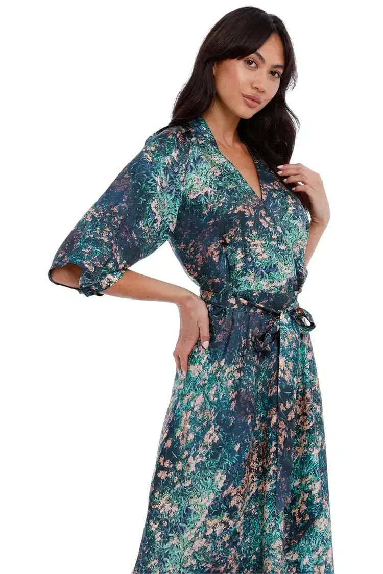 Ginger & Smart Night Grass Wrap Dress Multi Print Size 16 photo 4