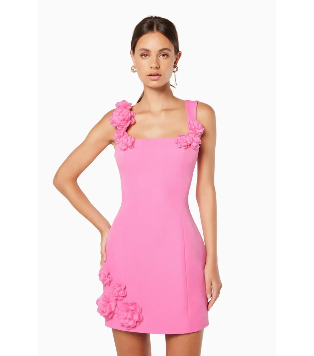 Elliatt Trompe 3D Floral Mini Dress Pink Size AU 12 photo 2