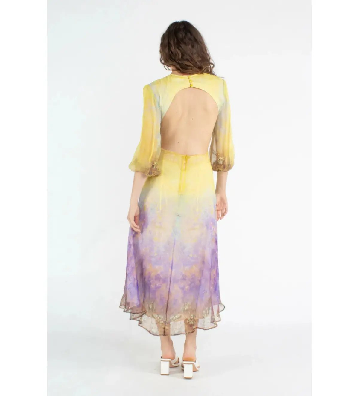 Leo Lin Salvation Silk Chiffon Dress Print Size 10 photo 3