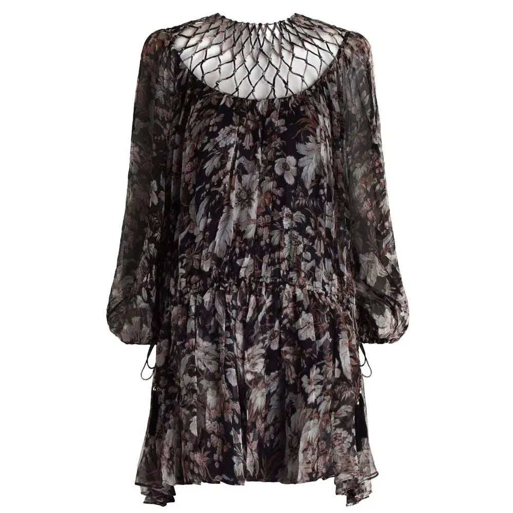 Zimmermann Gossamer Lattice Drawn Mini Dress Floral Size 0 / AU 8 photo 3