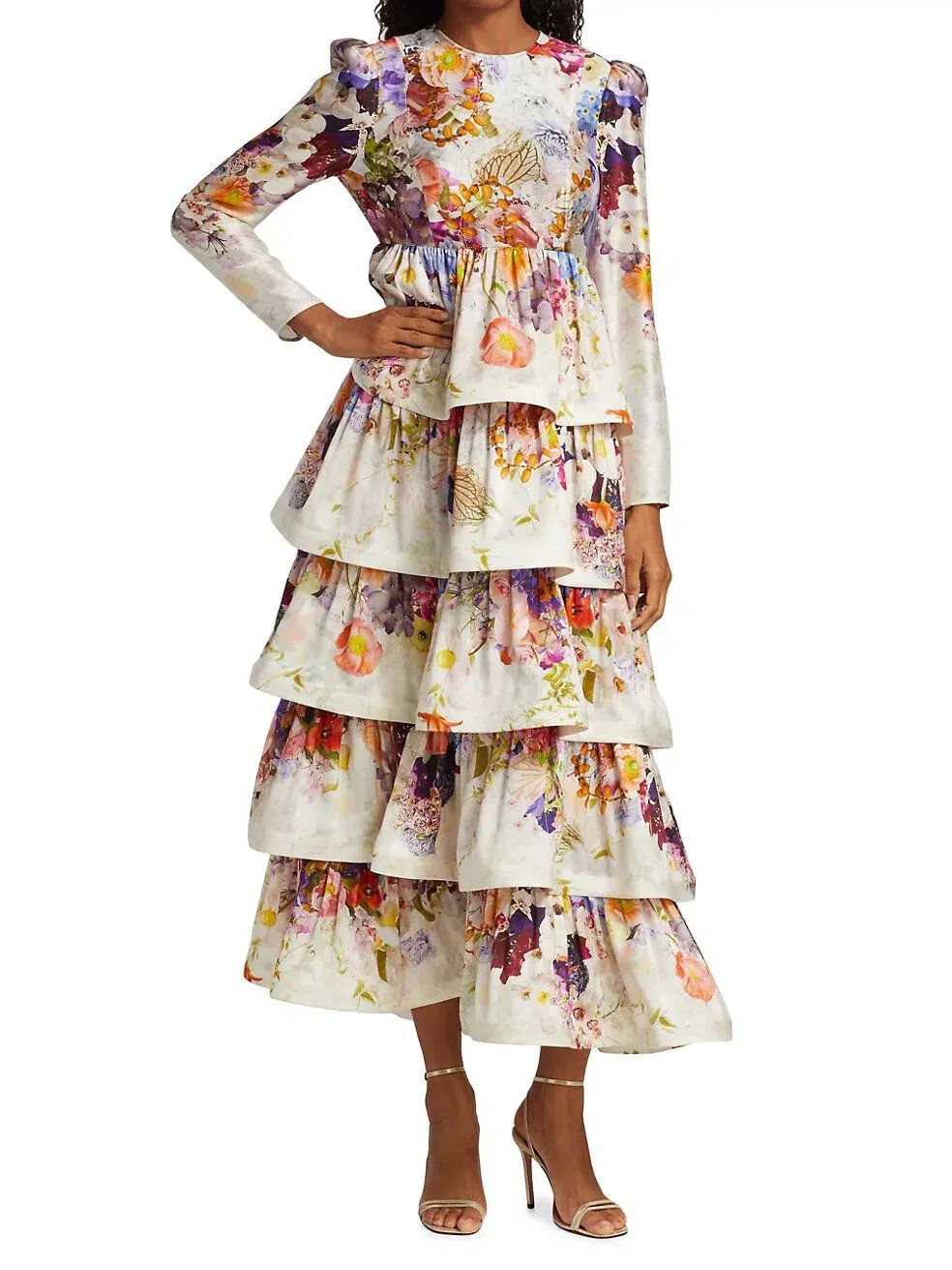 Zimmermann Prima Tiered Midi Dress Floral Size 1 / Au 10 photo 2