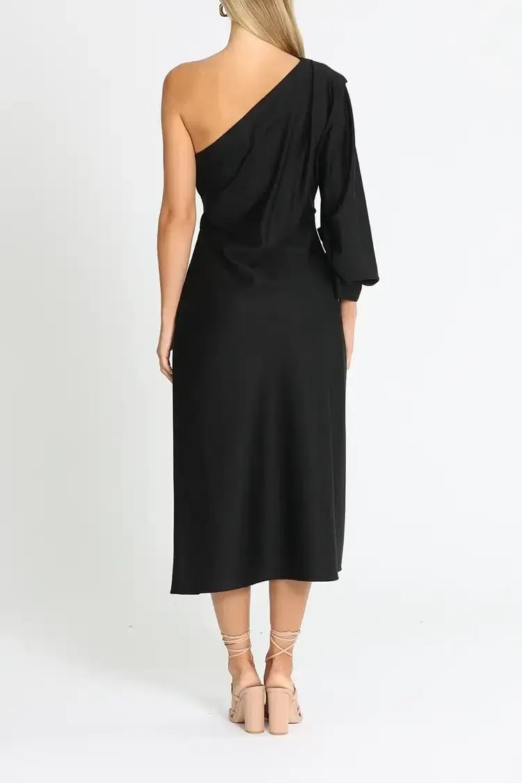 Arnsdorf Wendy Midi Dress in Black Size 12 photo 3