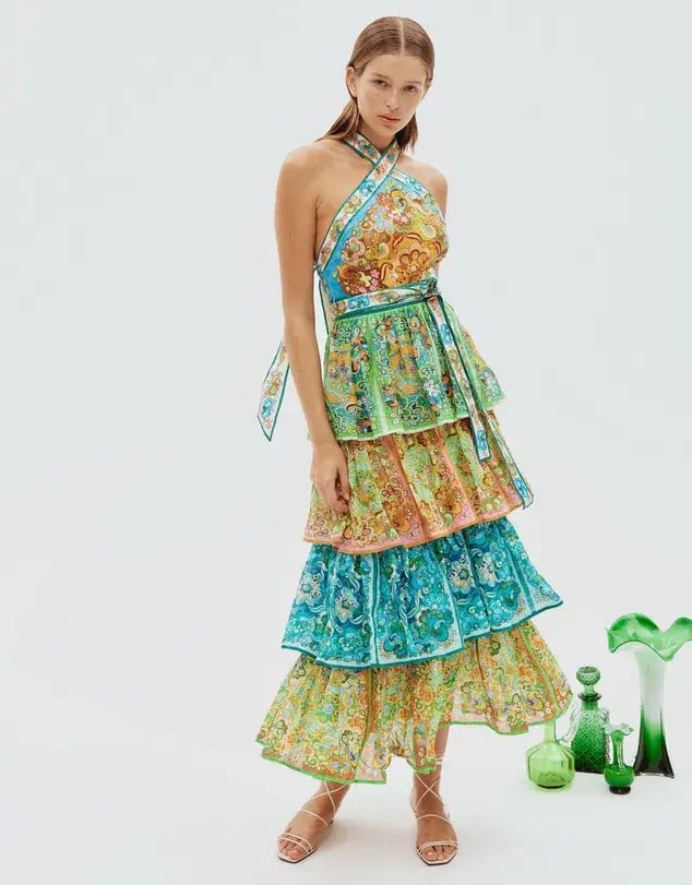 Alemais Dreamer Halter Tier Dress Multi Size 10 photo 4