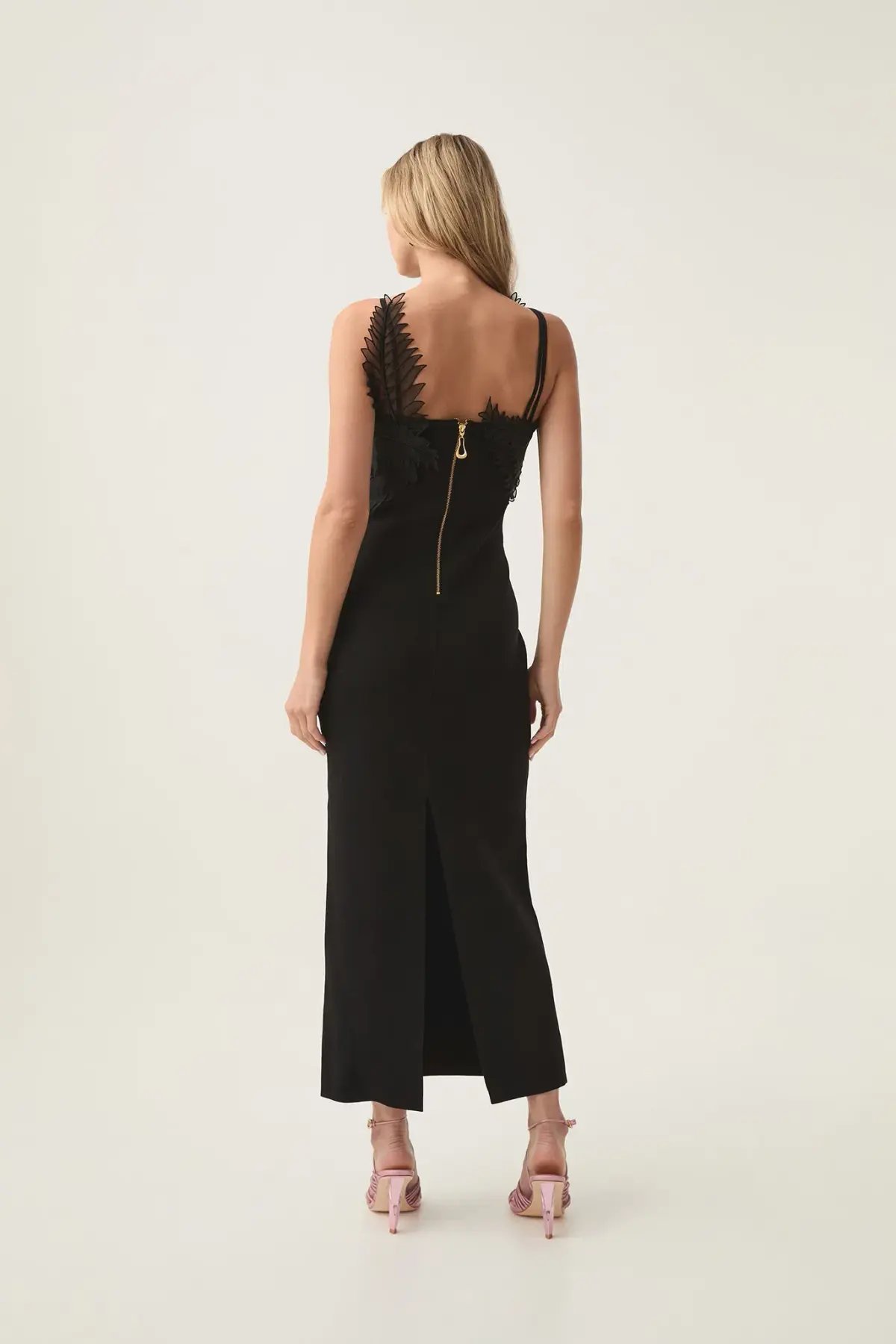 Aje Daisy Knit Maxi Dress Black Size 12 photo 3