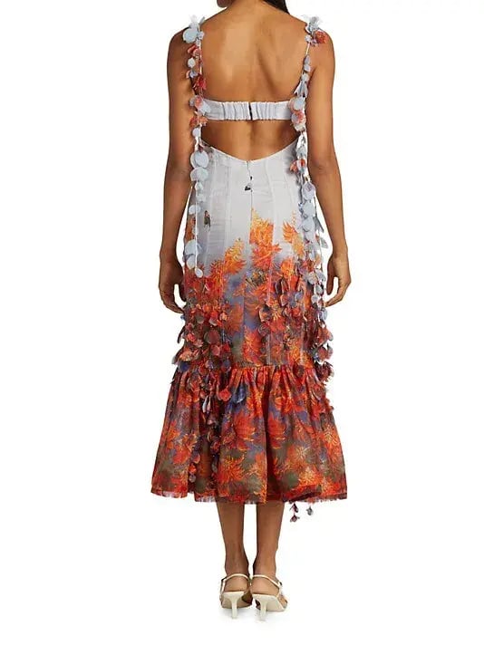 Zimmermann Wild Botanica Printed Petal Midi Dress in Wildflower Size 1 / Au 10 photo 3