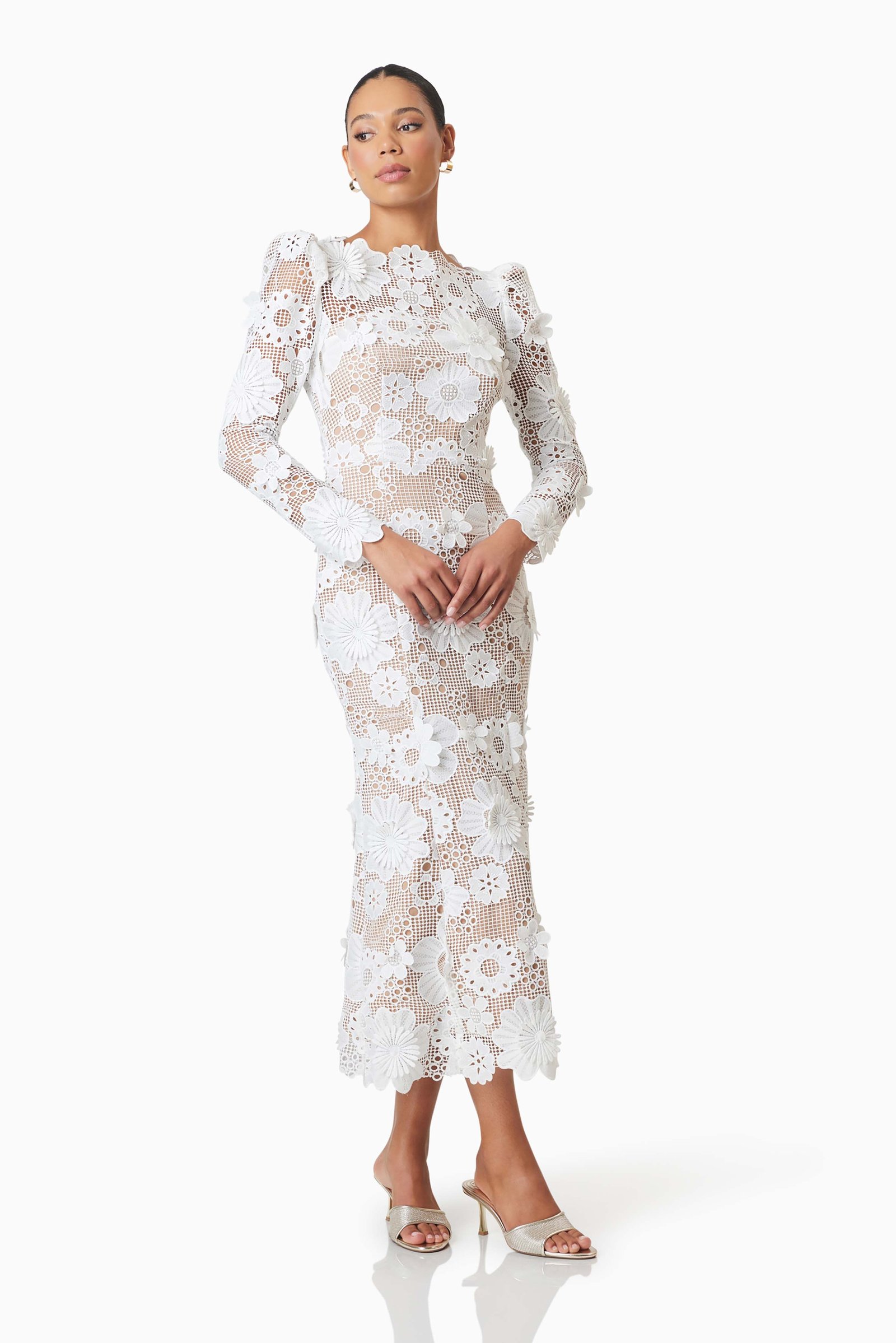 ELLIATT AUTUMN MIDI DRESS - IVORY photo 2