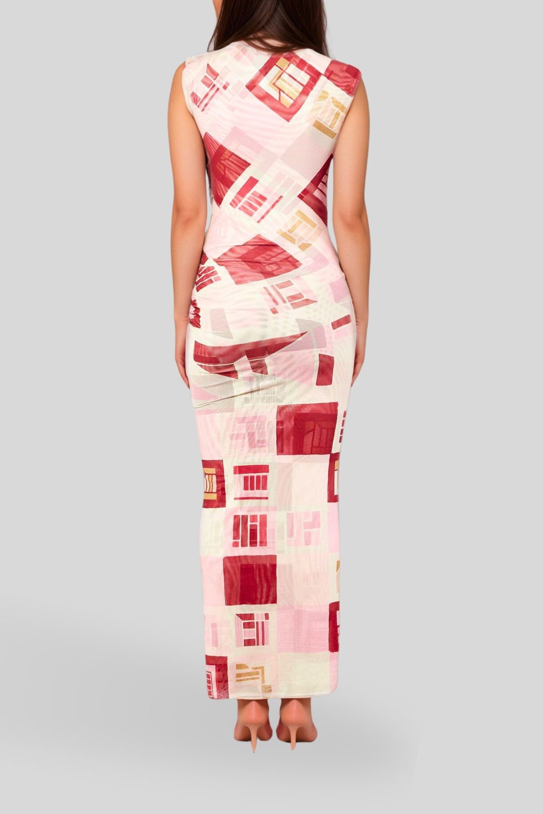 Retro Mesh Sleevless Maxi Dress photo 2