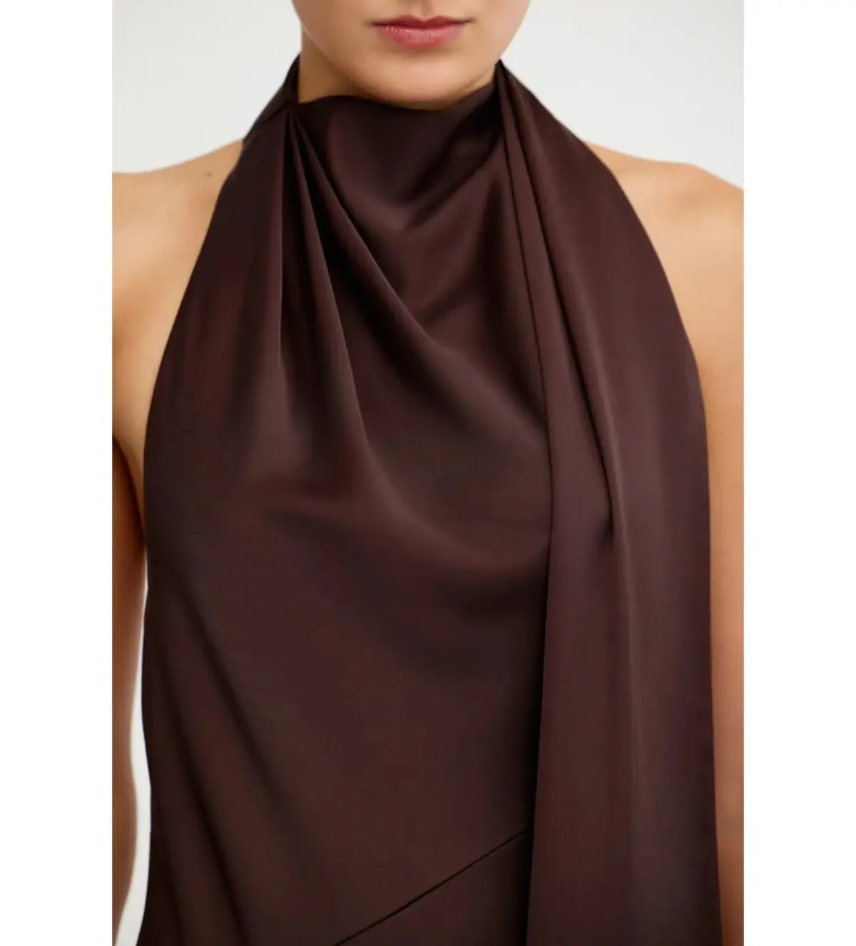 Significant Other Adriana Halter Gown Chocolate Size 6 photo 2