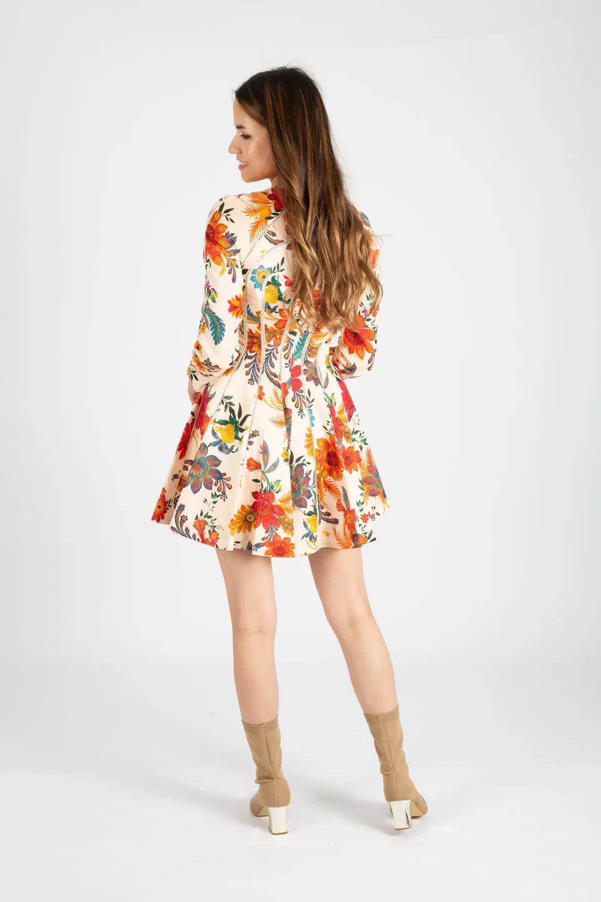 Zimmermann Ginger Fit & Flare Mini Dress Floral Size 0 / AU 8 photo 4