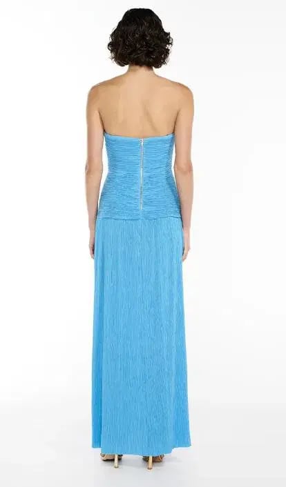 Manning Cartell Double Time Pleat Strapless Dress in Cerulean Blue Size 10 photo 4