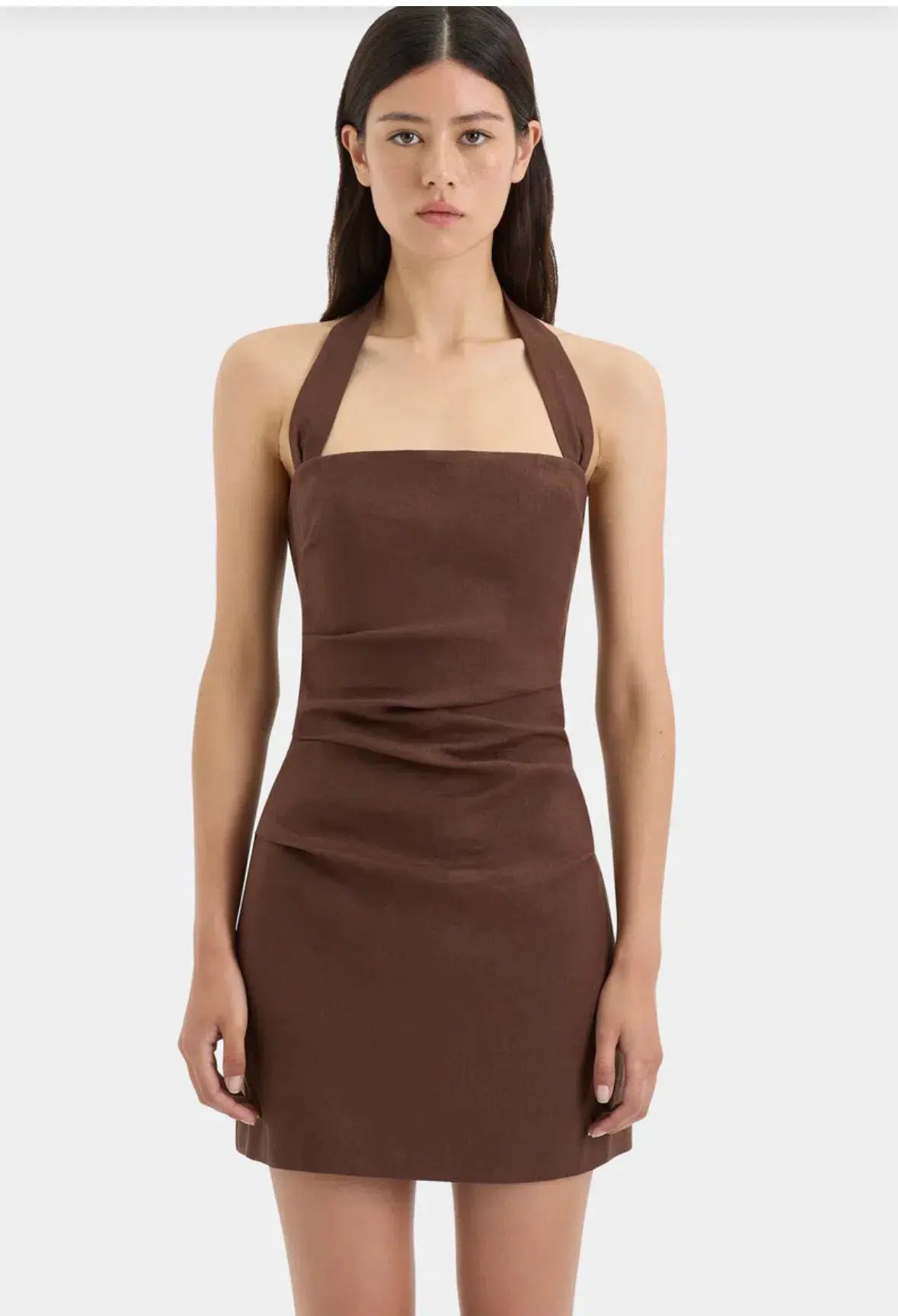 Sir The Label Noemi Halter Mini Dress Brown Size 10/M photo 4