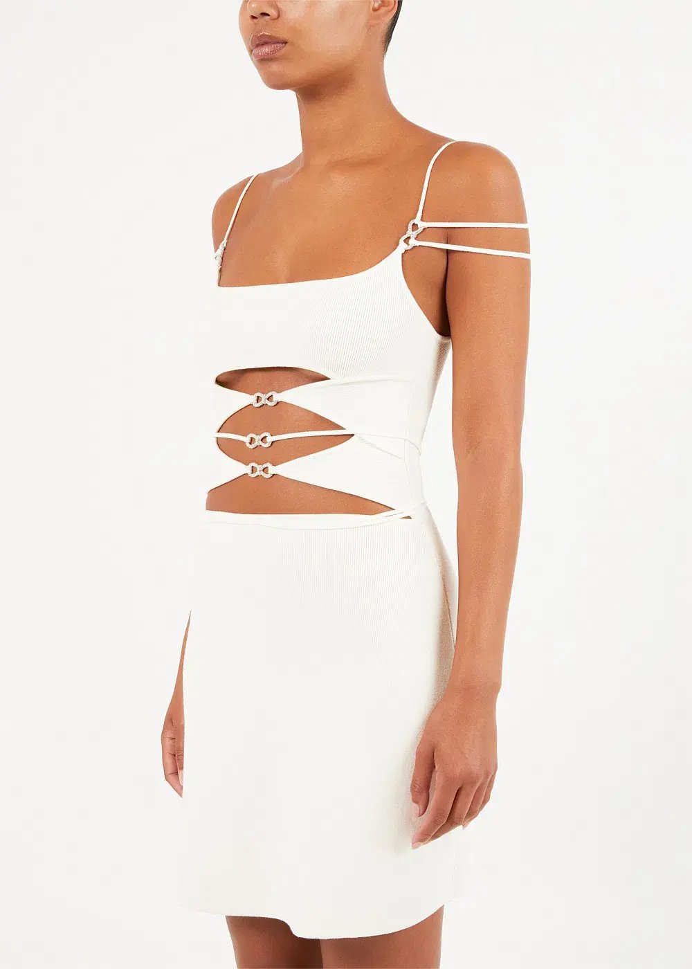 Mach & Mach Ivory Matilde Mini Dress Ivory photo 2