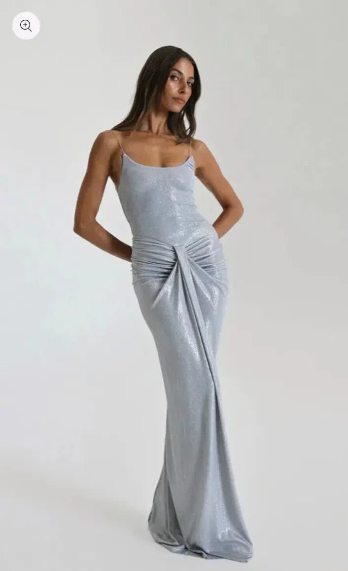 Natalie Rolt Allora Gown in Silver size s photo 3