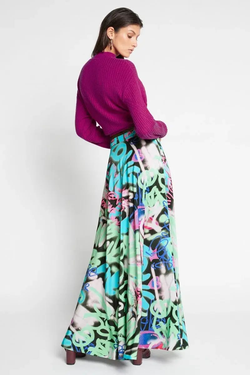 Sass and Bide Graffiti Speaks Maxi Skirt Multi Size 8 photo 3