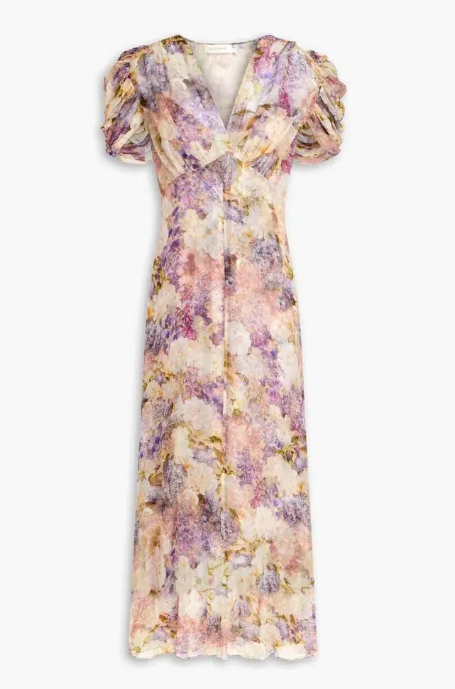 Zimmermann The Lyrical Gather Sleeve Midi in Dreamy Floral Size 0/Au 8 photo 6