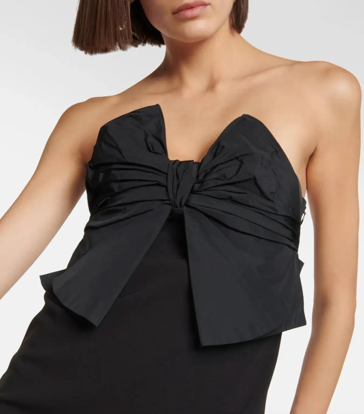 Red Valentino Bow Detailed Strapless Mini Dress Black Size 8 photo 3