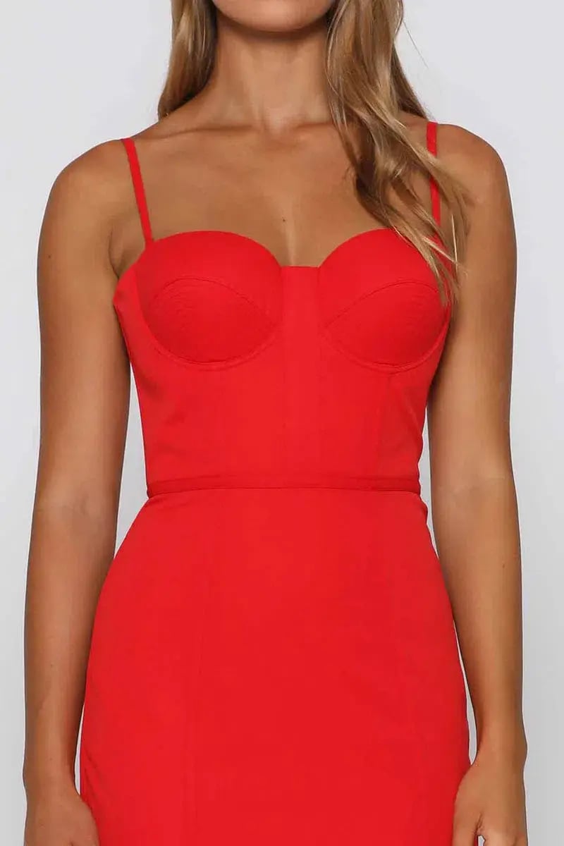 Elle Zeitoune Penny Midi Dress Red Size 8 photo 2