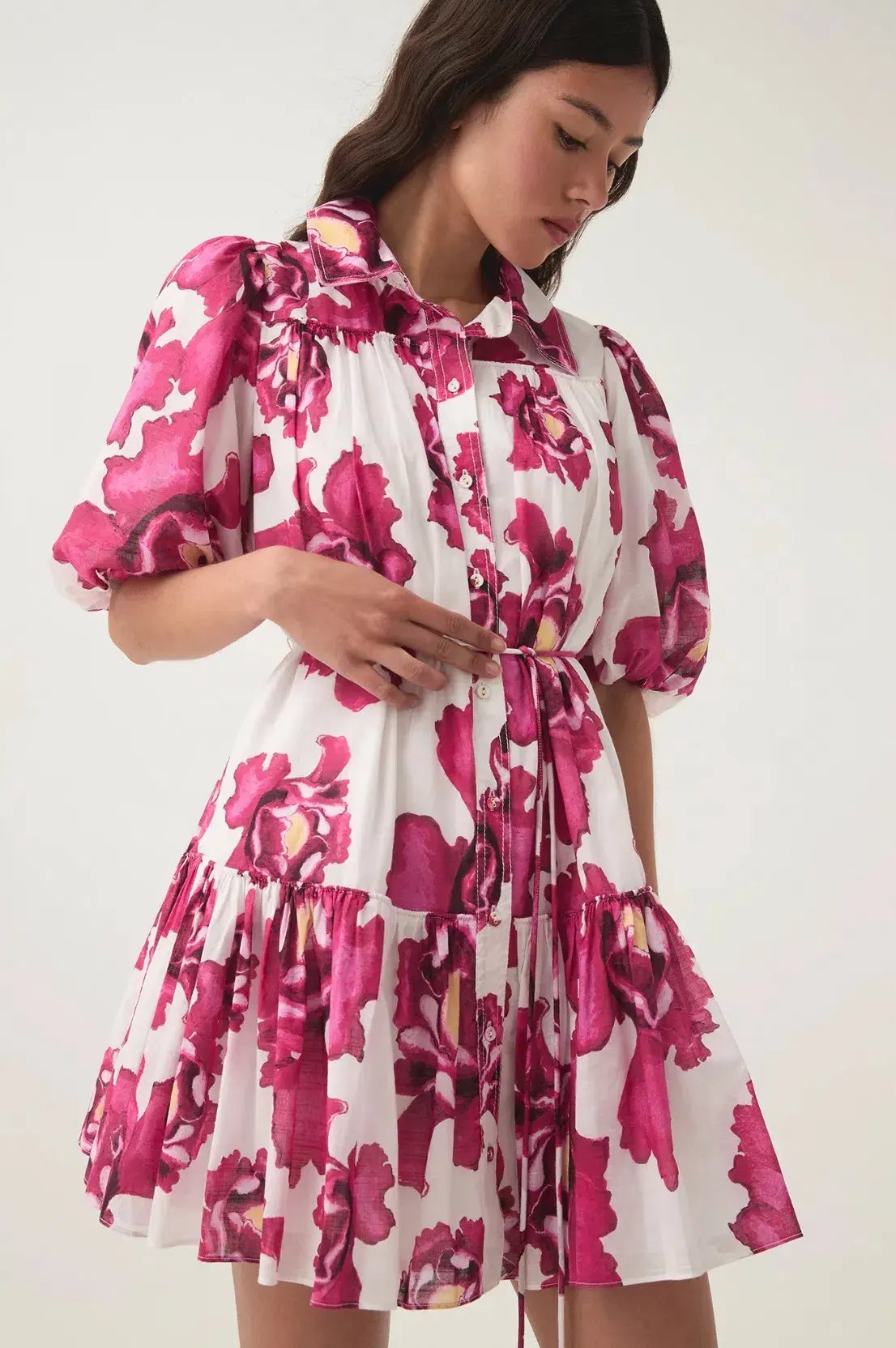 Aje Eliza Smock Mini Dress Boldly Blooming Size S / AU 8 photo 2