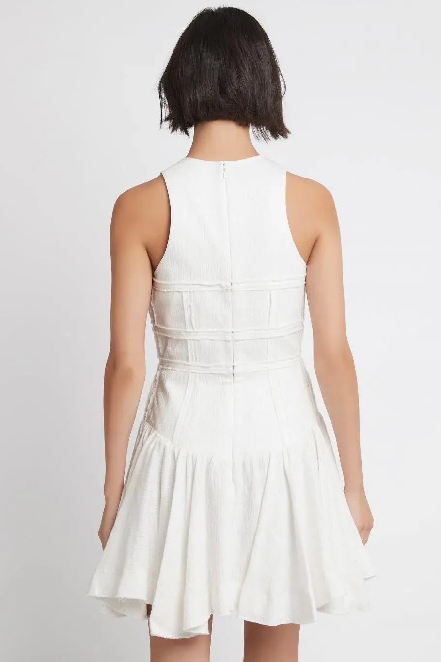 Aje Tidal Corset Mini Dress Ivory Size 10 photo 3