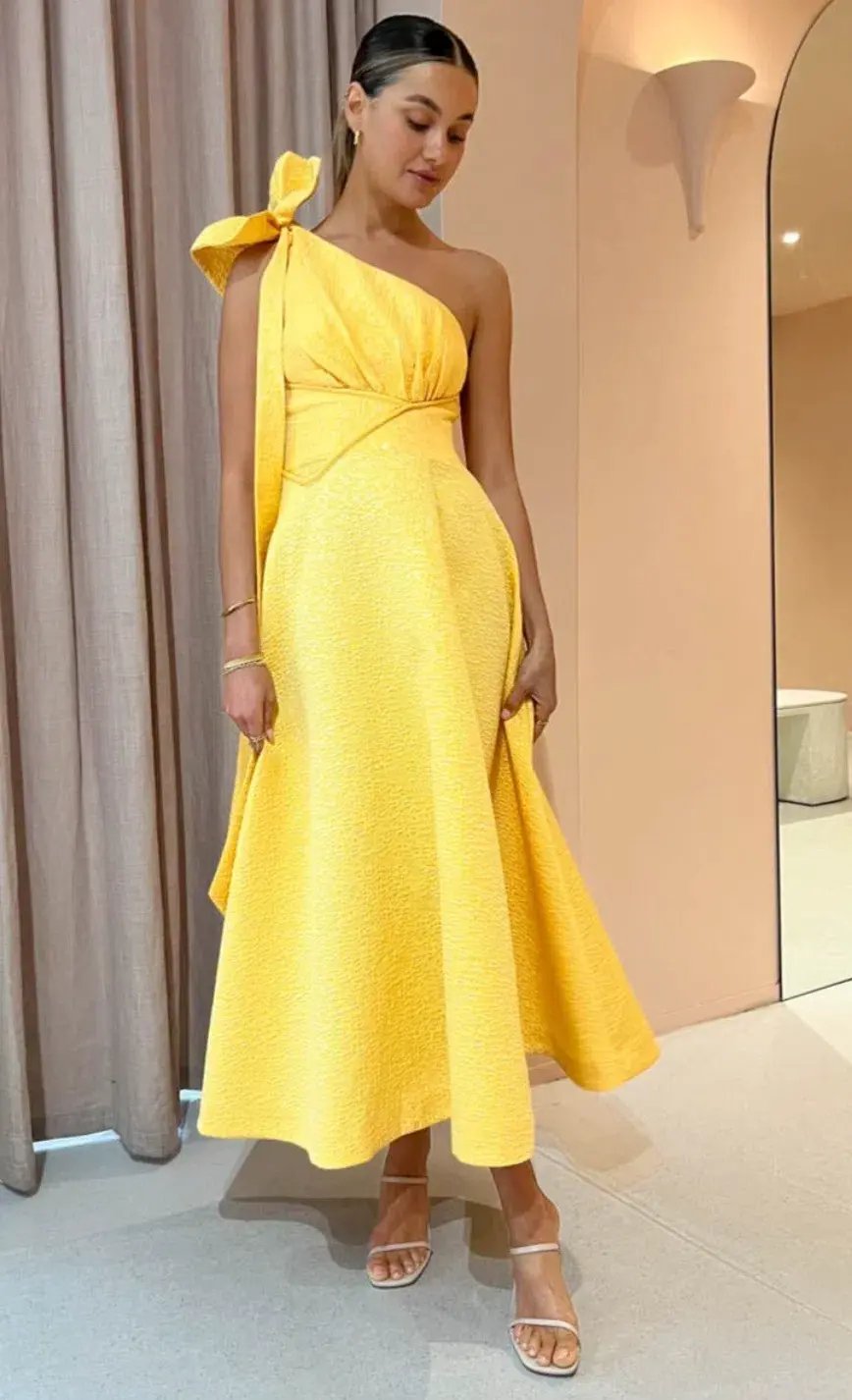 Rachel Gilbert Emiliano Dress in Lemondrop Yellow Size AU 12 photo 6