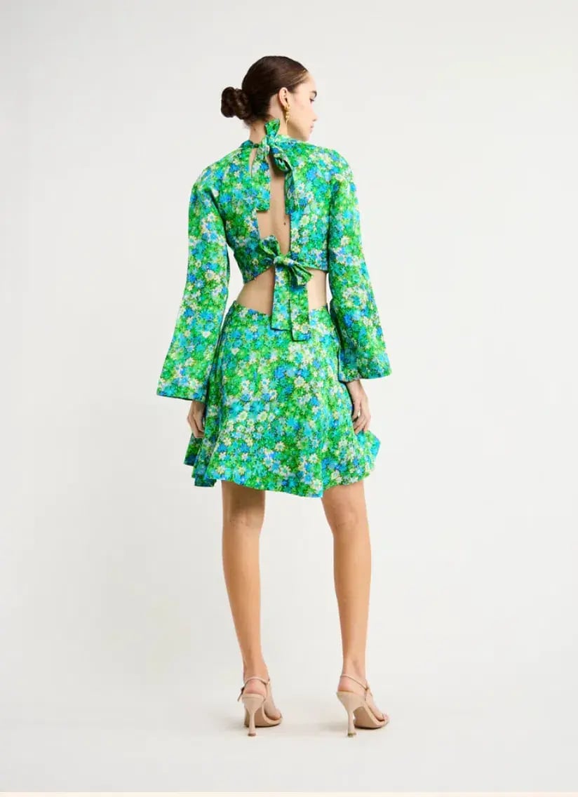 Alemais Cassandra Cut Out Mini Dress In Turquoise Size 8 photo 3