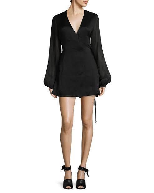 Matin, Westbourne Mini Wrap Dress, Black, size 8 photo 2