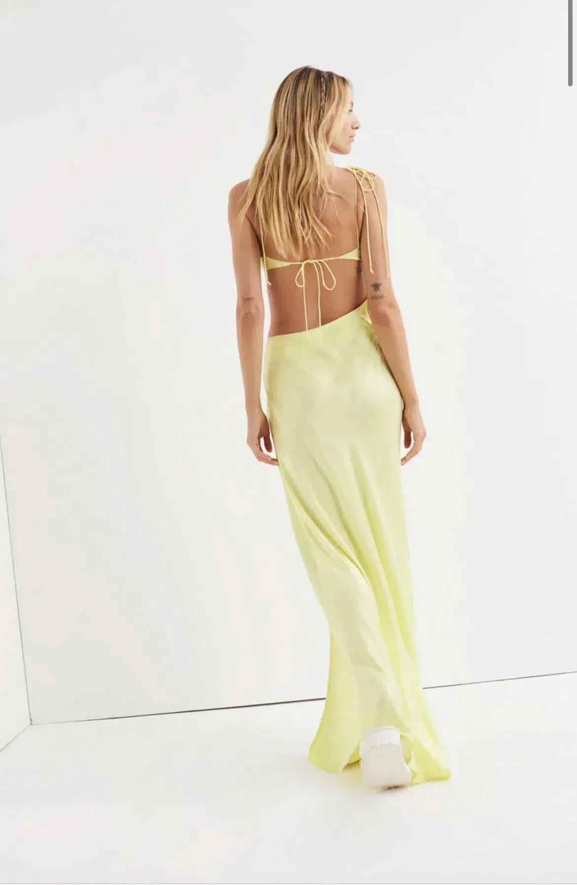 For Love and Lemons Kyra Cut Out Dress Yellow Size 8 photo 4