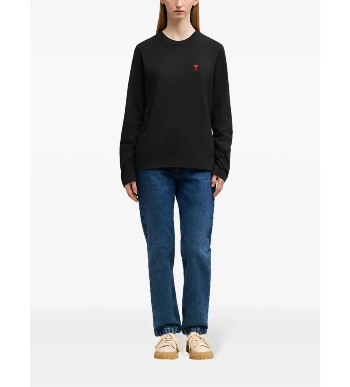 Ami De Coeur Cotton Long Sleeves T-Shirt Black Size M/AU 8 photo 2