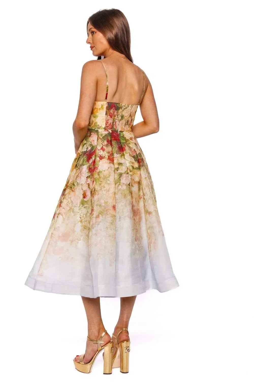 Zimmermann The Luminosity Picnic Dress in Rosy Garden Print Size 1/Au 10 photo 2