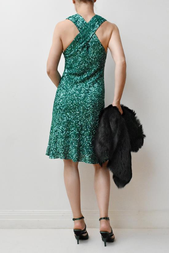 George Gross green sequined cocktail dress Green Size 12 photo 2