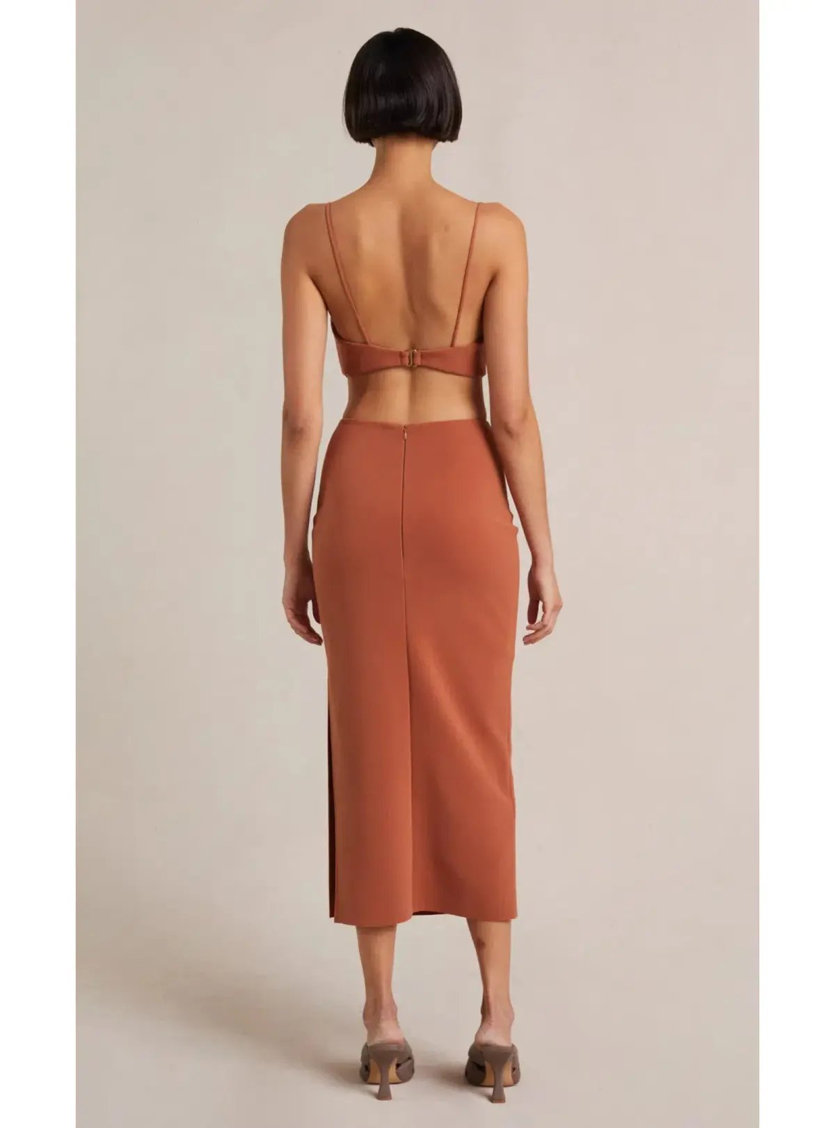Bec & Bridge Alba Cut Out Midi Dress Terracotta  Size AU 8 photo 3