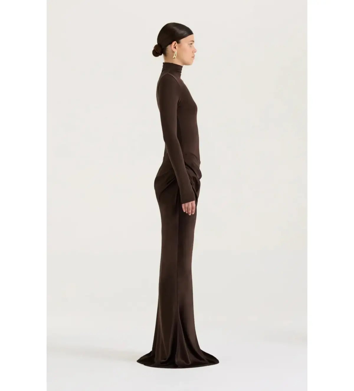 Henne Soraia Long Sleeve Maxi Dress Chocolate Size S AU 8 photo 3
