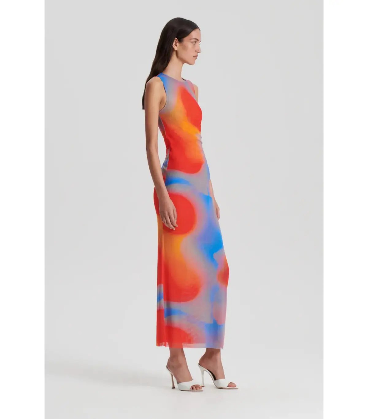 Scanlan Theodore Italian Watercolour Dress in Red/Blue Size AU 8 photo 2