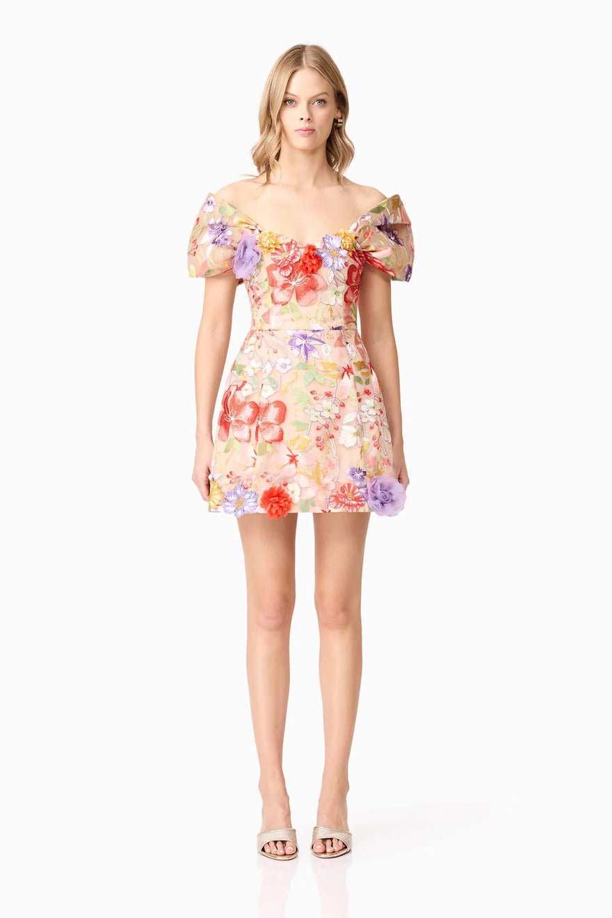 Elliatt Sophie Puff Sleeves Mini Dress - Multi photo 3