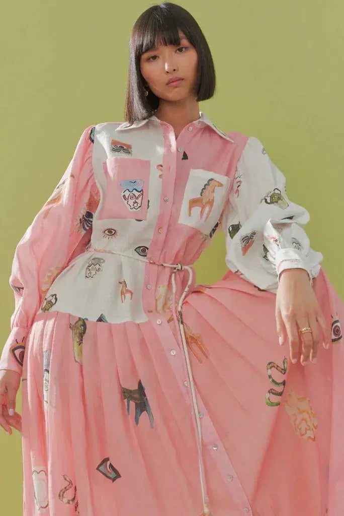Alemais Cleo Patchwork Shirtdress in Pink Print Size 8 photo 4