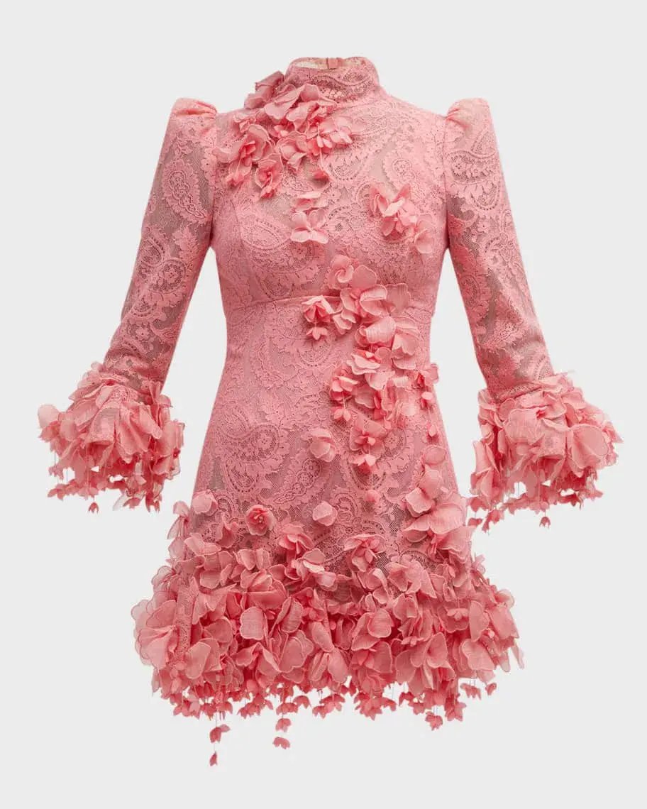 Zimmermann High Tide Lace Mini Dress in Guava Size 3 / AU 14 photo 5