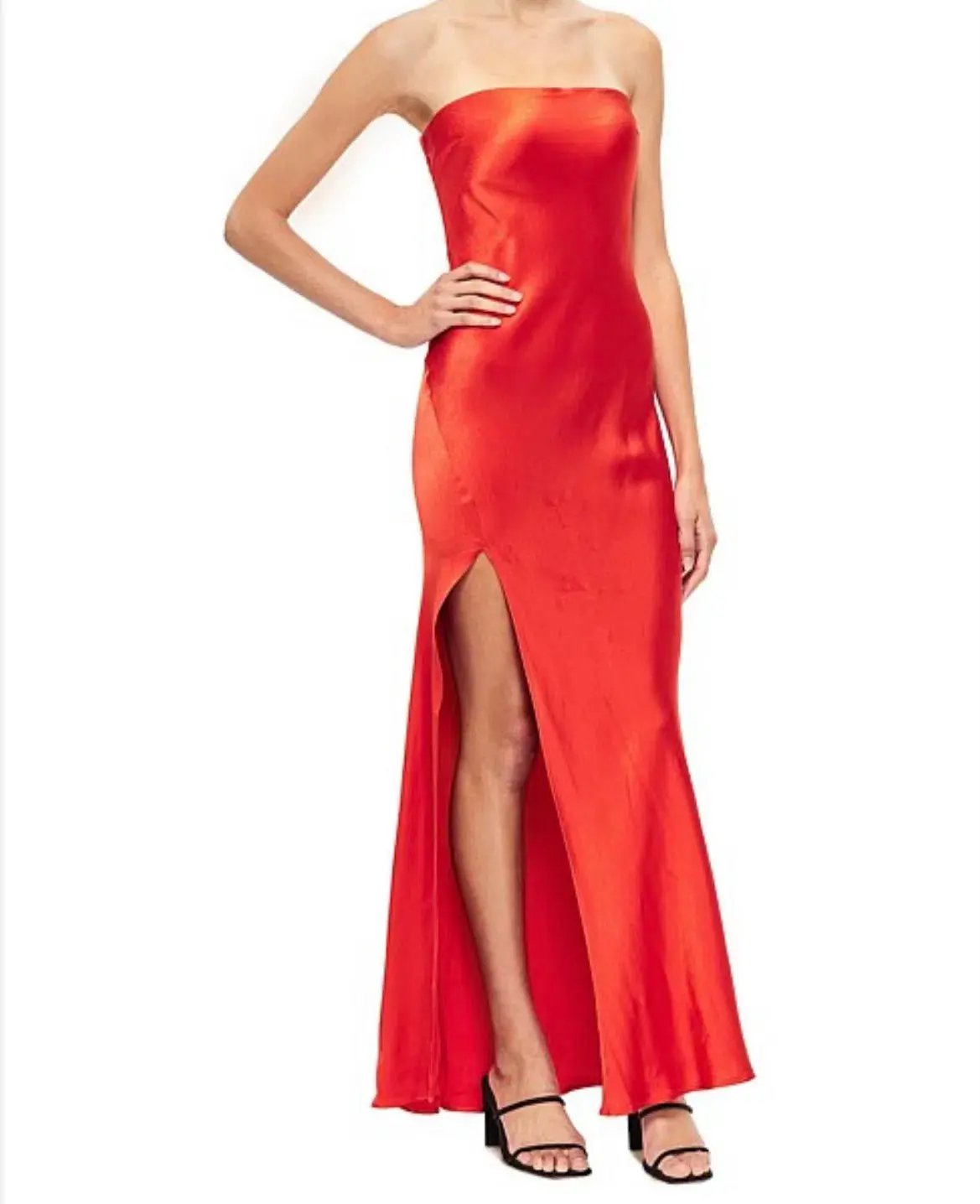 Bec & Bridge Lila Strapless Maxi Dress Blood Orange Size 6 photo 2