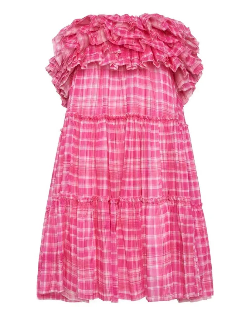 Aje Bungalow Tiered Mini Dress Pink Size 10 photo 4