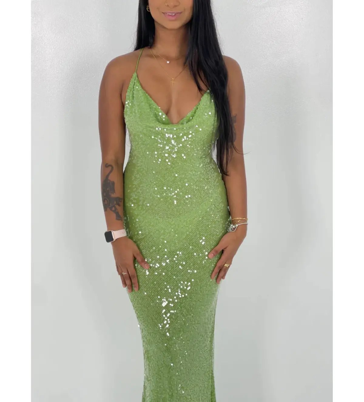 Rat & Boa Gaia Dress in Green Sequin Size XS / AU 6 photo 3