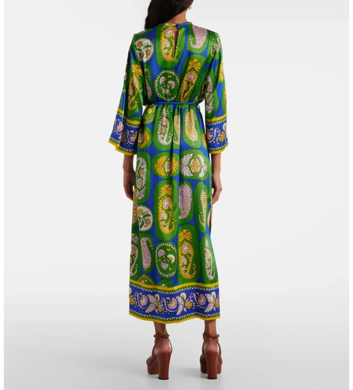 Alémais Gina Silk Midi Dress Print Size AU 14 photo 2