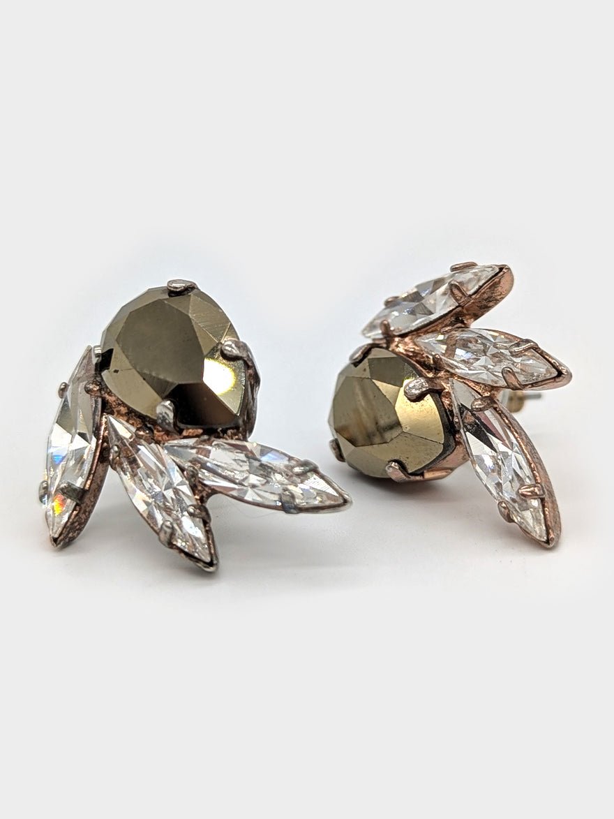 Vintage House of Emmanuele Vintage Marquis Fan Earrings photo 2