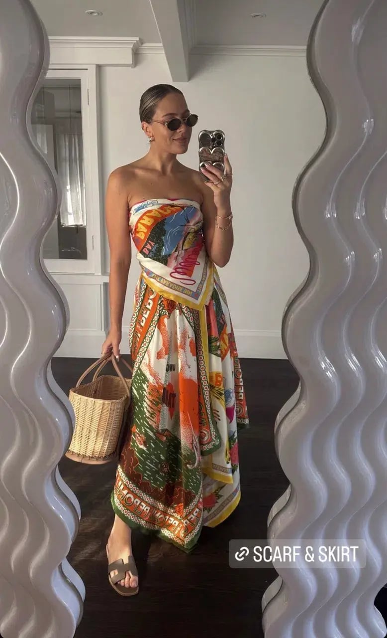Alemais Samaki Scarf Top & Paradiso Silk Scarf Skirt Set Multi Size 10 AU photo 16