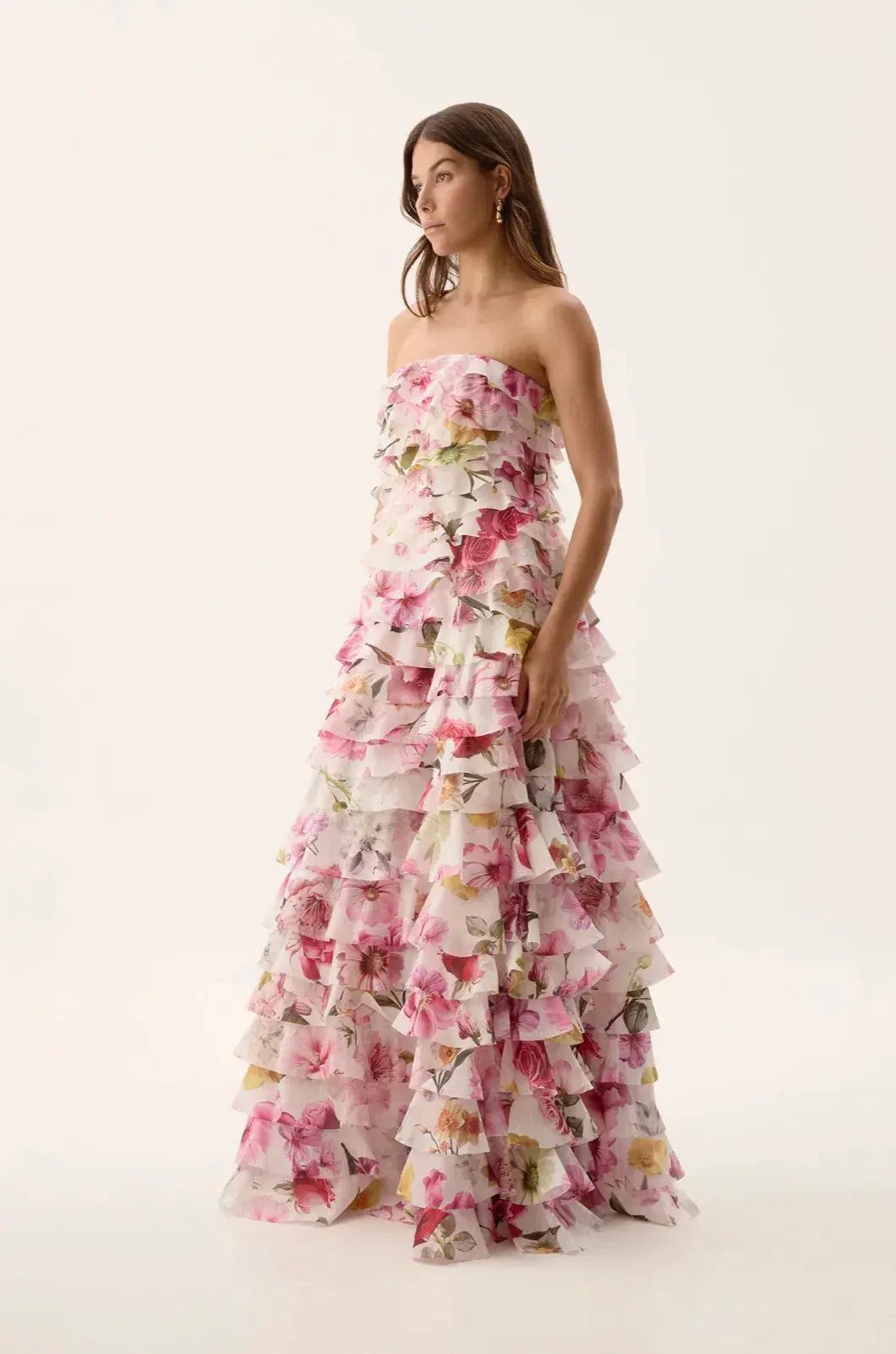 Aje Fleur Pleated Gown Floral Size 8 photo 2
