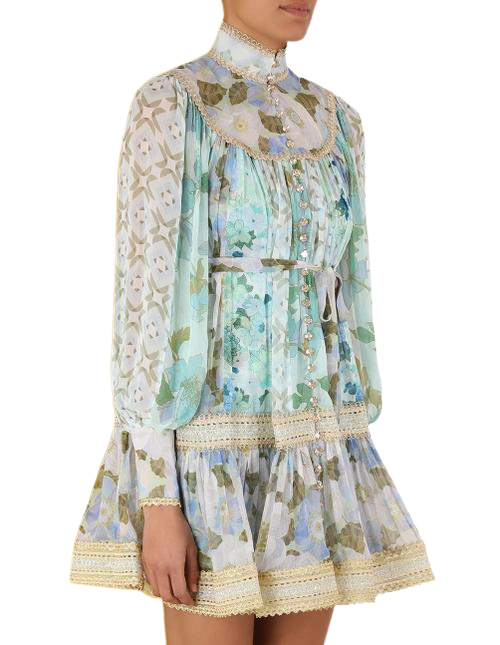 Zimmermann Rhythm Trimmed Billow Mini Dress photo 3